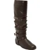 Comfortview The Arya Wide Calf Boot In Brown