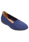 Comfortview The Bethany Slip On Flat In Blue