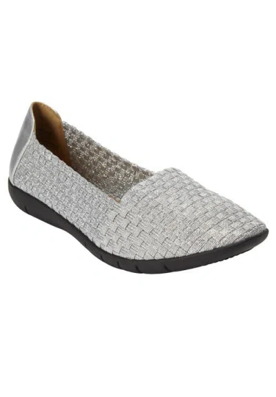Comfortview The Bethany Slip On Flat In Gray