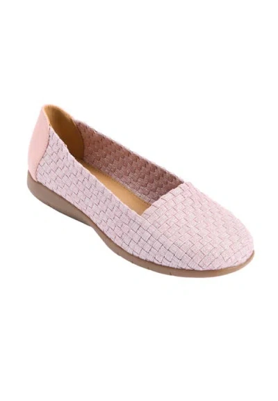 Comfortview The Bethany Slip On Flat In Pink