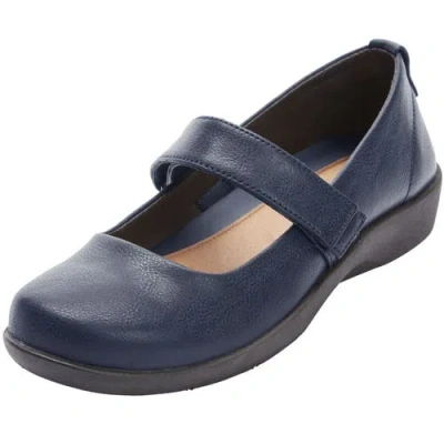 Comfortview The Carla Mary Jane Flat In Blue