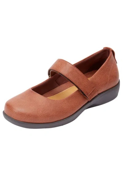 Comfortview The Carla Mary Jane Flat In Brown
