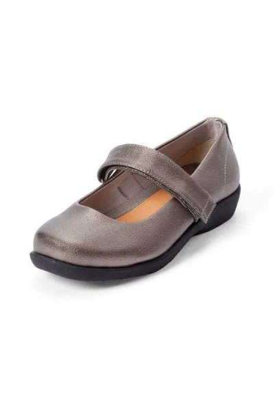 Comfortview The Carla Mary Jane Flat In Gray