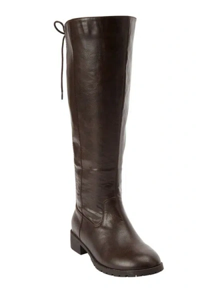 Comfortview The Charleston Tall Wide Calf Boot In Brown