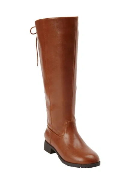 Comfortview The Charleston Tall Wide Calf Boot In Brown