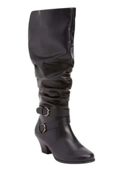 Comfortview The Cleo Tall Wide Calf Boot In Black