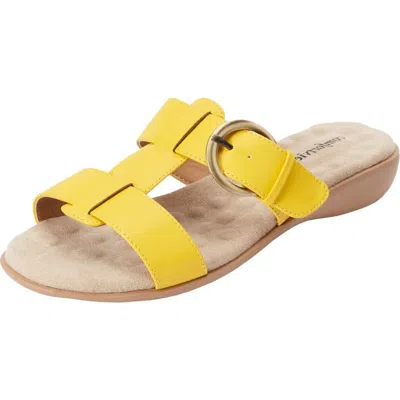 Comfortview The Dawn Slip On Sandal In Yellow