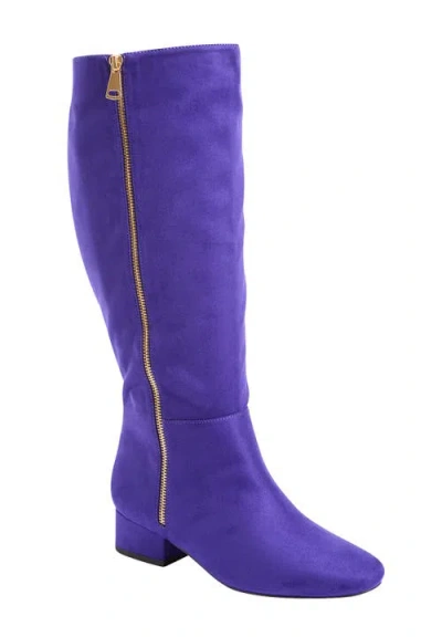 Comfortview The Emerald Tall Wide Calf Boot In Purple