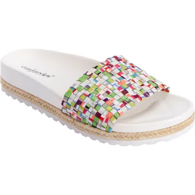 Comfortview The Evie Footbed Sandal In White