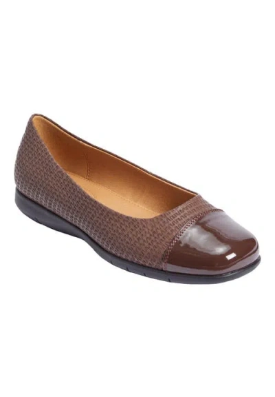 Comfortview The Fay Slip On Flat In Brown