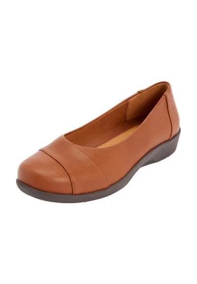Comfortview The Gab Slip On Flat In Brown