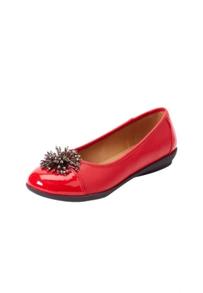 Comfortview The Jancis Slip On Flat In Red