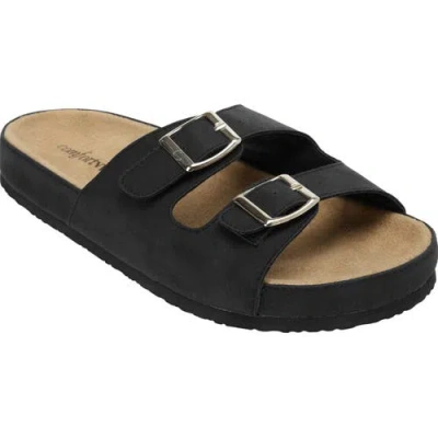 Comfortview The Maxi Slip On Footbed Sandal In Black