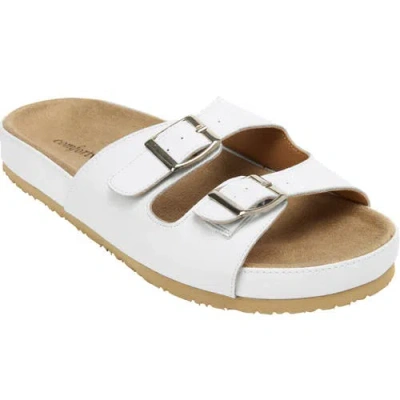 Comfortview The Maxi Slip On Footbed Sandal In White