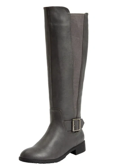 Comfortview The Milan Tall Wide Calf Boot In Gray