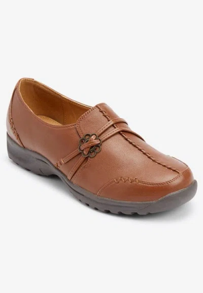 Comfortview The Natalia Slip-on Flat In Brown
