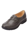 Comfortview The Natalia Slip-on Flat In Gray