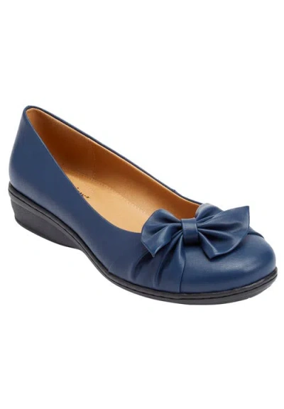 Comfortview The Pamela Slip On Flat In Blue