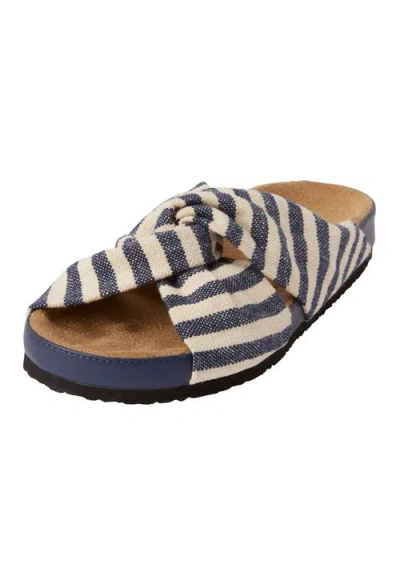Comfortview The Reese Slip On Footbed Sandal In Blue