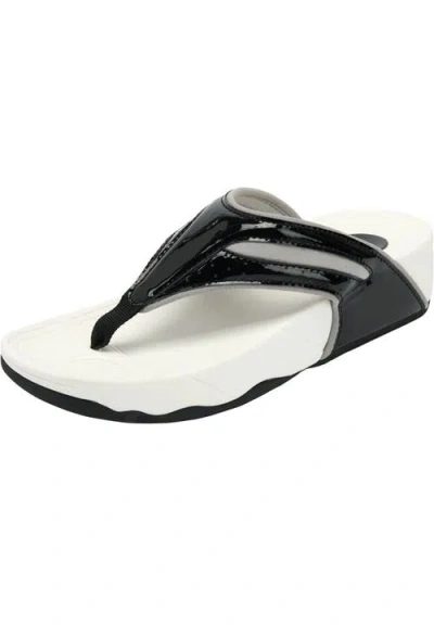 Comfortview The Sporty Slip On Thong Sandal In Black