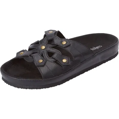 Comfortview The Summer Slip On Footbed Sandal In Black