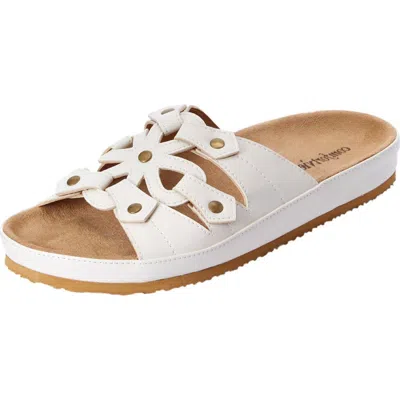Comfortview The Summer Slip On Footbed Sandal In White