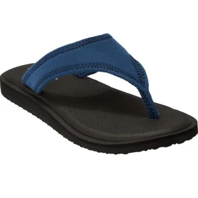 Comfortview The Sylvia Soft Footbed Thong Slip On Sandal In Blue