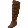 Comfortview The Tamara Tall Wide Calf Boot In Brown