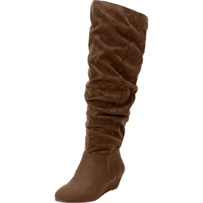Comfortview The Tamara Tall Wide Calf Boot In Brown