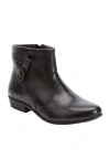 Comfortview The Terri Leather Bootie In Black