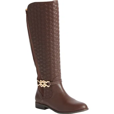 Comfortview The Viona Tall Wide Calf Boot In Brown