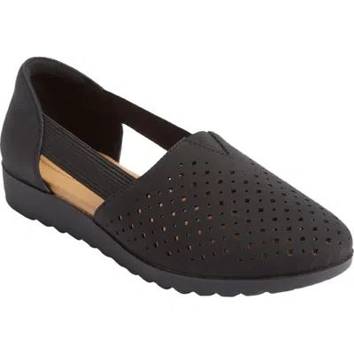 Comfortview The Zoe Slip On Flat In Black
