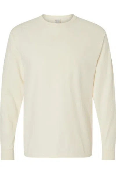 Comfortwash By Hanes Garment-dyed Long Sleeve T-shirt In Beige