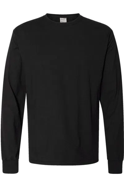 Comfortwash By Hanes Garment-dyed Long Sleeve T-shirt In Black