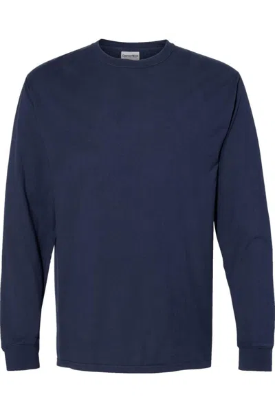 Comfortwash By Hanes Garment-dyed Long Sleeve T-shirt In Blue