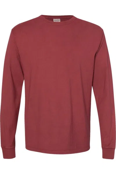 Comfortwash By Hanes Garment-dyed Long Sleeve T-shirt In Red