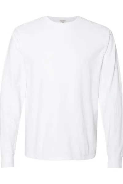 Comfortwash By Hanes Garment-dyed Long Sleeve T-shirt In White