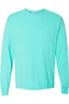 Comfortwash By Hanes Garment-dyed Long Sleeve T-shirt With A Pocket In Green