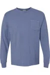 Comfortwash By Hanes Garment-dyed Long Sleeve T-shirt With A Pocket In Multi