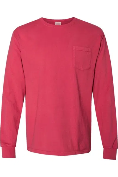 Comfortwash By Hanes Garment-dyed Long Sleeve T-shirt With A Pocket In Multi