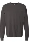 Comfortwash By Hanes Garment-dyed Long Sleeve T-shirt With A Pocket In Multi