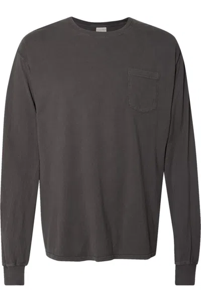 Comfortwash By Hanes Garment-dyed Long Sleeve T-shirt With A Pocket In Multi