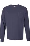 Comfortwash By Hanes Garment-dyed Long Sleeve T-shirt With A Pocket In Multi