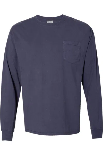 Comfortwash By Hanes Garment-dyed Long Sleeve T-shirt With A Pocket In Multi