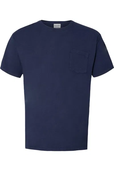 Comfortwash By Hanes Garment-dyed Pocket T-shirt In Blue