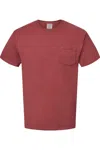 Comfortwash By Hanes Garment-dyed Pocket T-shirt In Red