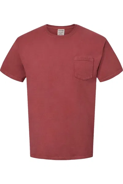 Comfortwash By Hanes Garment-dyed Pocket T-shirt In Red