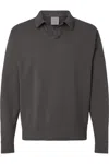 Comfortwash By Hanes Garment-dyed Polo Collar Sweatshirt In Multi