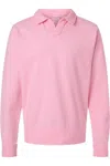 Comfortwash By Hanes Garment-dyed Polo Collar Sweatshirt In Pink