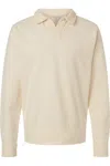 Comfortwash By Hanes Garment-dyed Polo Collar Sweatshirt In White